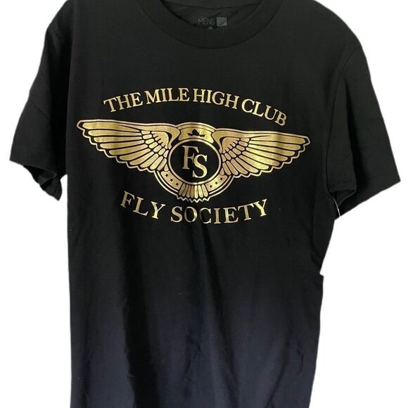 ❣️5/$50 NWT Mile High Club Fly Society Mens Black Tshirt size small - Picture 1 of 1